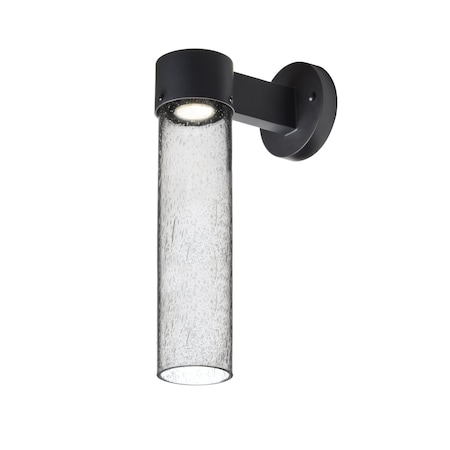Besa Lighting Juni 16 Outdoor Sconce, Clear Bubble, Black Finish, 1x4W LED JUNI16CL-WALL-LED-BK